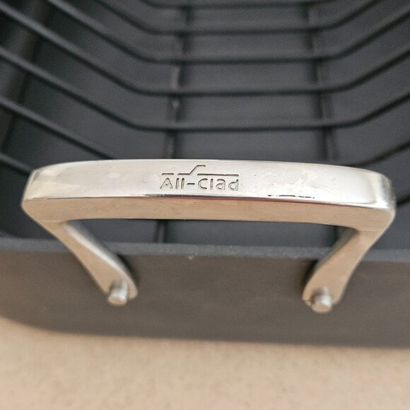 RARE ALL CLAD LTD ANODIZED 16x13 TURKEY NON STICK ROASTER ROASTING & RACK PAN - Picture 13 of 13